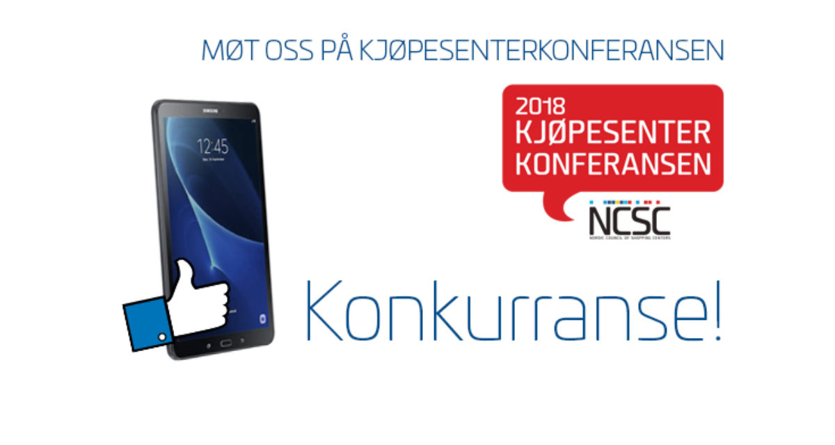Kjøpesenterkonferansen 2018. Konkurranse: Vinn et nett brett til en verdi av kr 2490,- Kjøpesenterkonferansen 2018. Konkurranse: Vinn et nett brett til en verdi av kr 2490,-