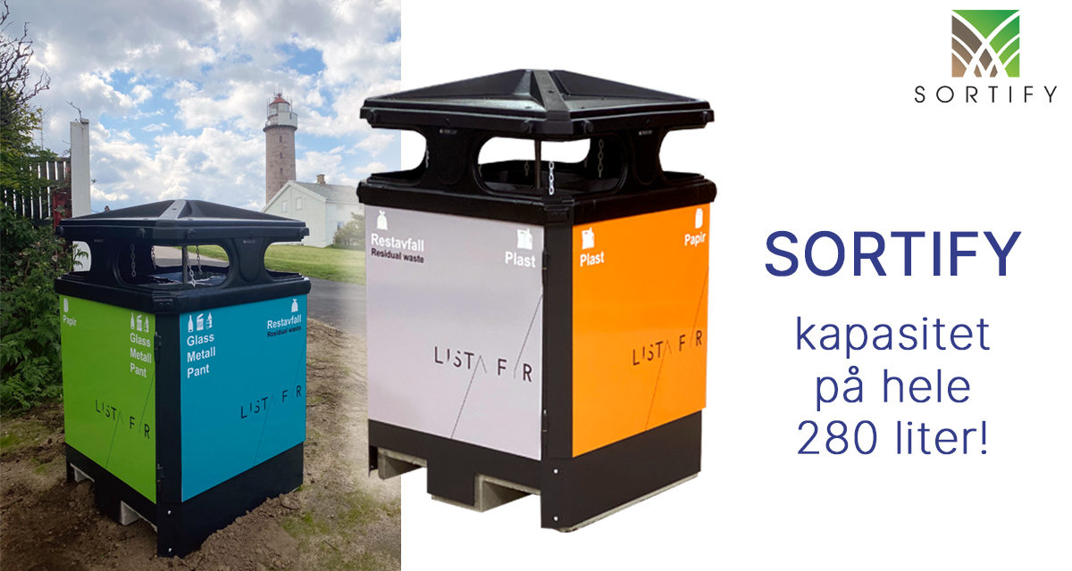 Funksjonell utendørs avfallsbeholder på hele 280 liter!