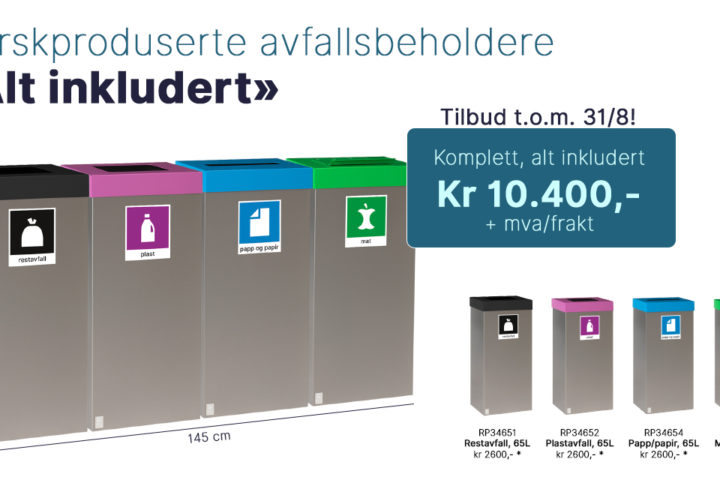 Sommertilbud på avfallsbeholdere &laquo;Alt inkludert&raquo;!