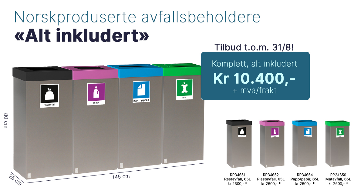 Sommertilbud på avfallsbeholdere «Alt inkludert»! Sommertilbud på avfallsbeholdere «Alt inkludert»!