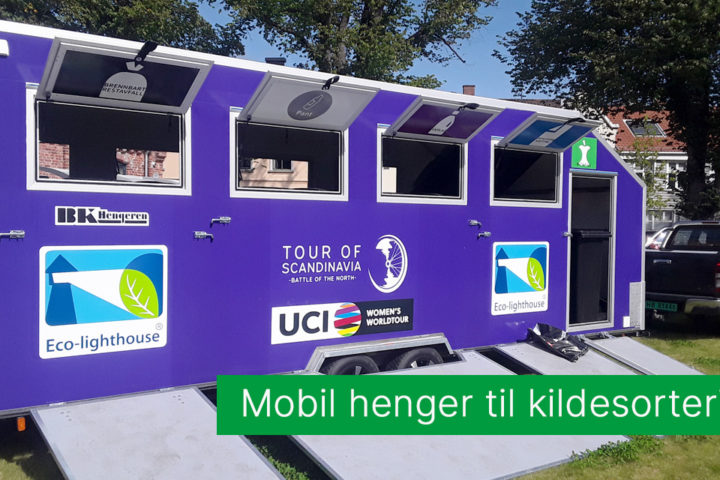Transportabel miljøhenger til kildesortering på arrangementer.