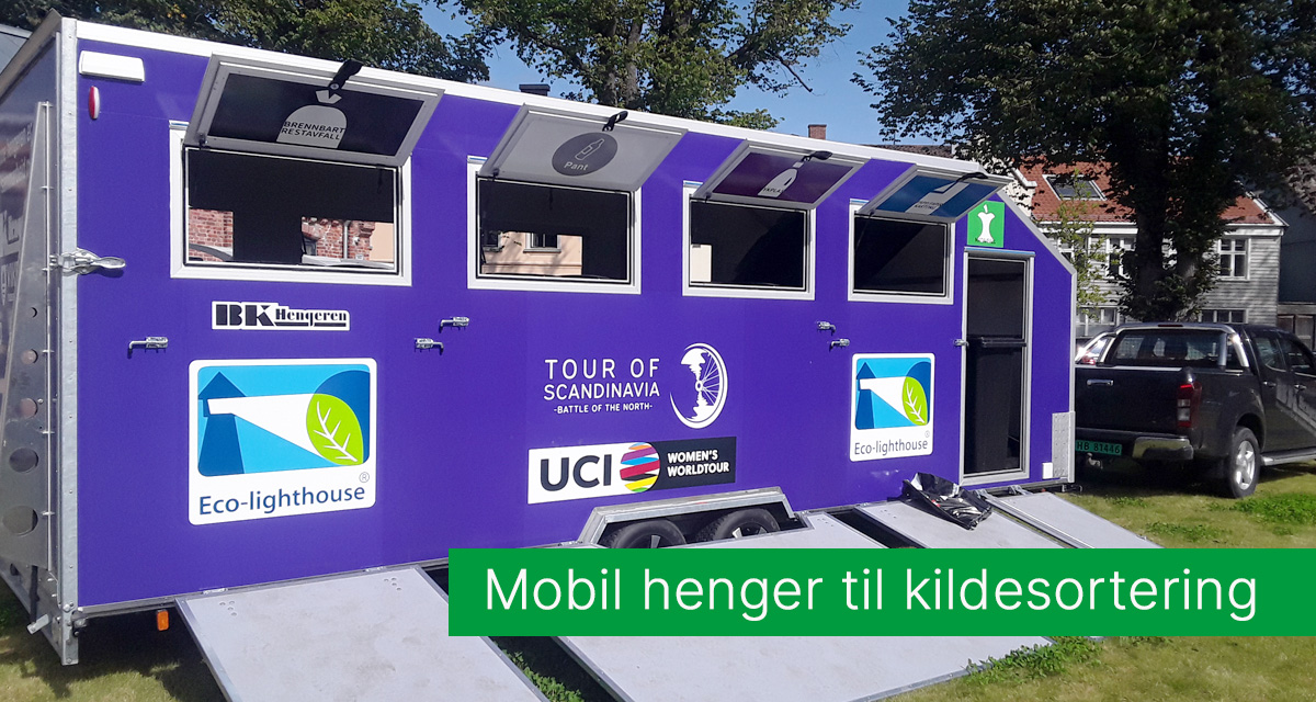 Transportabel miljøhenger til kildesortering på arrangementer. Transportabel miljøhenger til kildesortering på arrangementer.